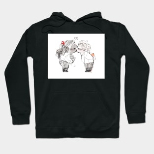 black and white kissy poo Hoodie